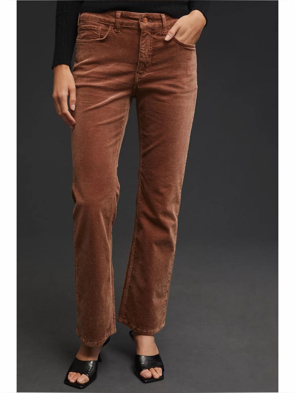 Anthropologie Pilcro The Yaya Mid-Rise Crop Flare Corduroy Jeans